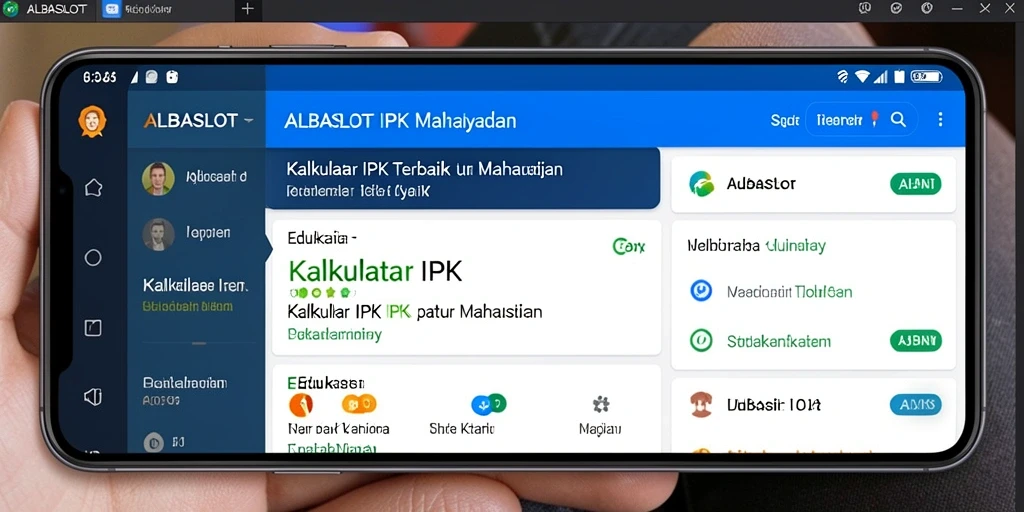 Tampilan antarmuka ALBASLOT dengan fitur Kalkulator IPK yang ramah pengguna.