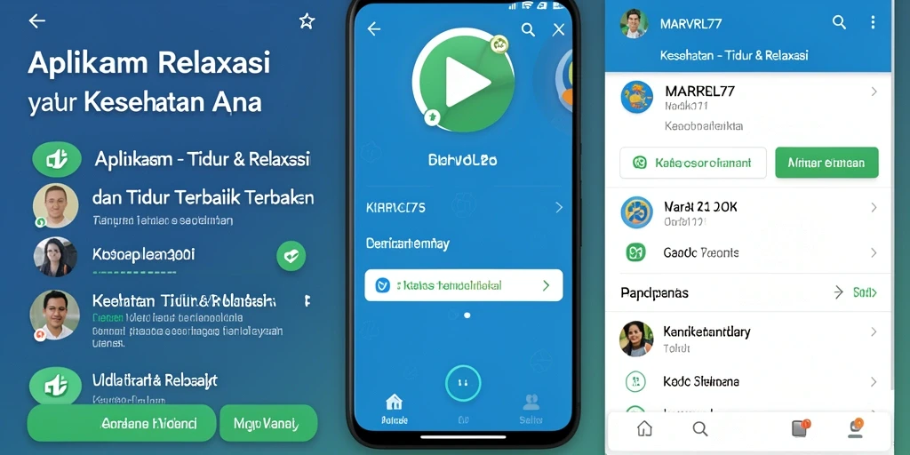 Antarmuka aplikasi MARVRL77 yang nyaman dan menenangkan.