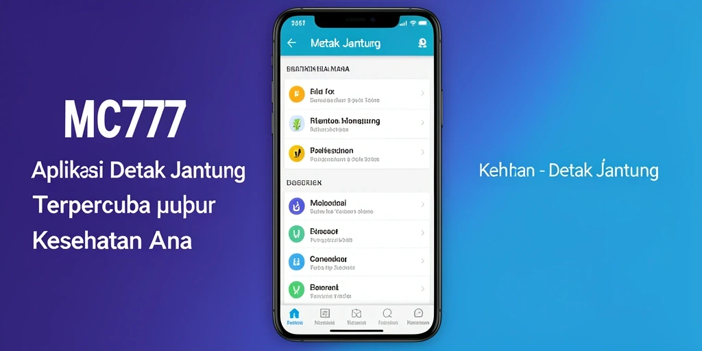 Antarmuka menarik dan intuitif dari aplikasi Detak Jantung MC777.