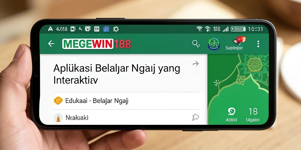 Tampilan antarmuka MEGEWIN188 yang menarik dan mudah digunakan untuk belajar ngaji.
